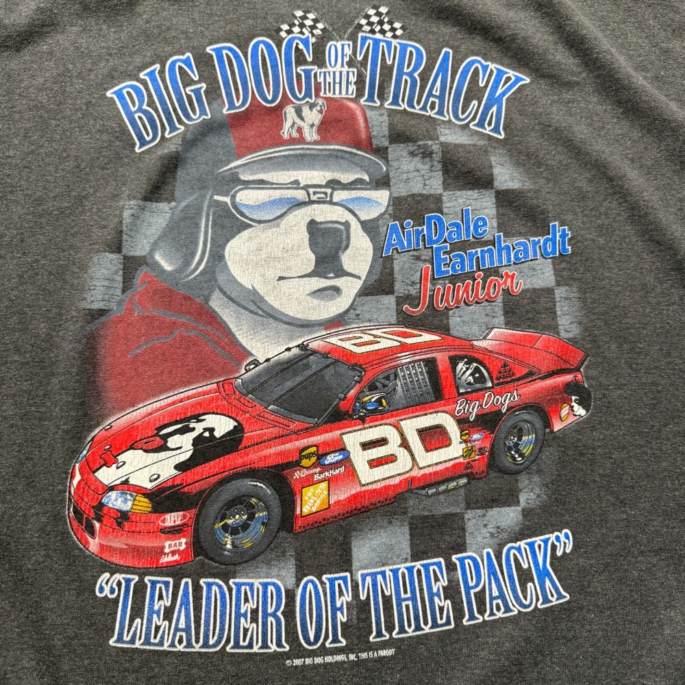 Big Dogs NASCAR Shirt Mens 3XL Gray AirDale Earnhardt Jr 2007 Graphic Y2K Racing